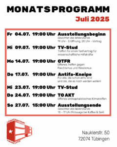 Mehr über den Artikel erfahren Monatsprogramm im Juli