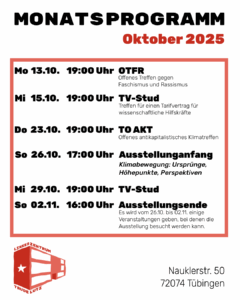 Mehr über den Artikel erfahren Monatsprogramm im Oktober