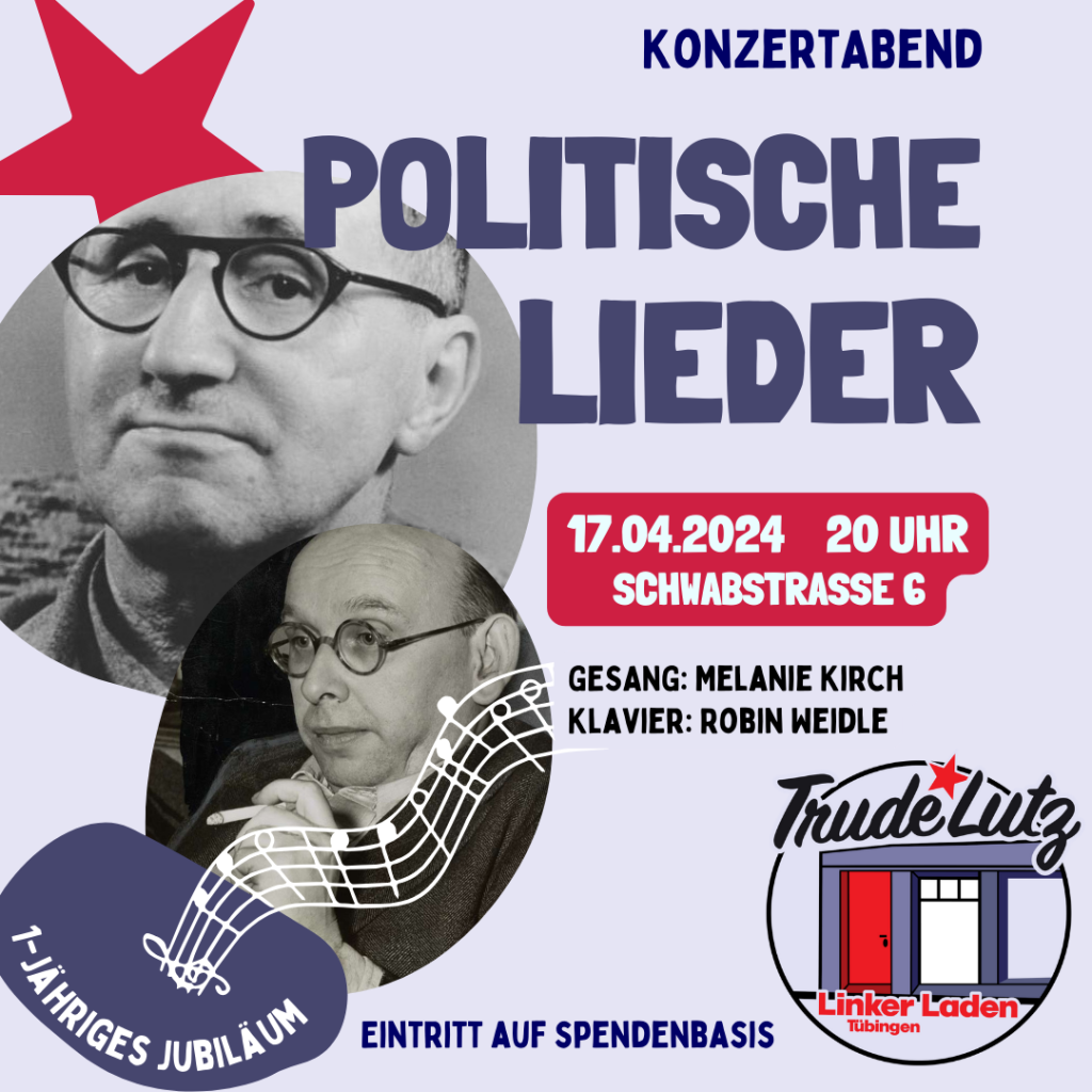 Mehr über den Artikel erfahren 17.04.24 Konzertabend: Politische Lieder 