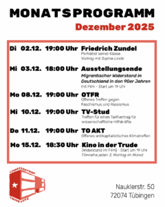 Mehr über den Artikel erfahren Monatsprogramm im Dezember