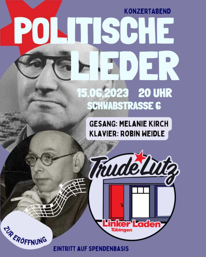 Mehr über den Artikel erfahren Benefizkonzert am 15.6.: Politische Lieder