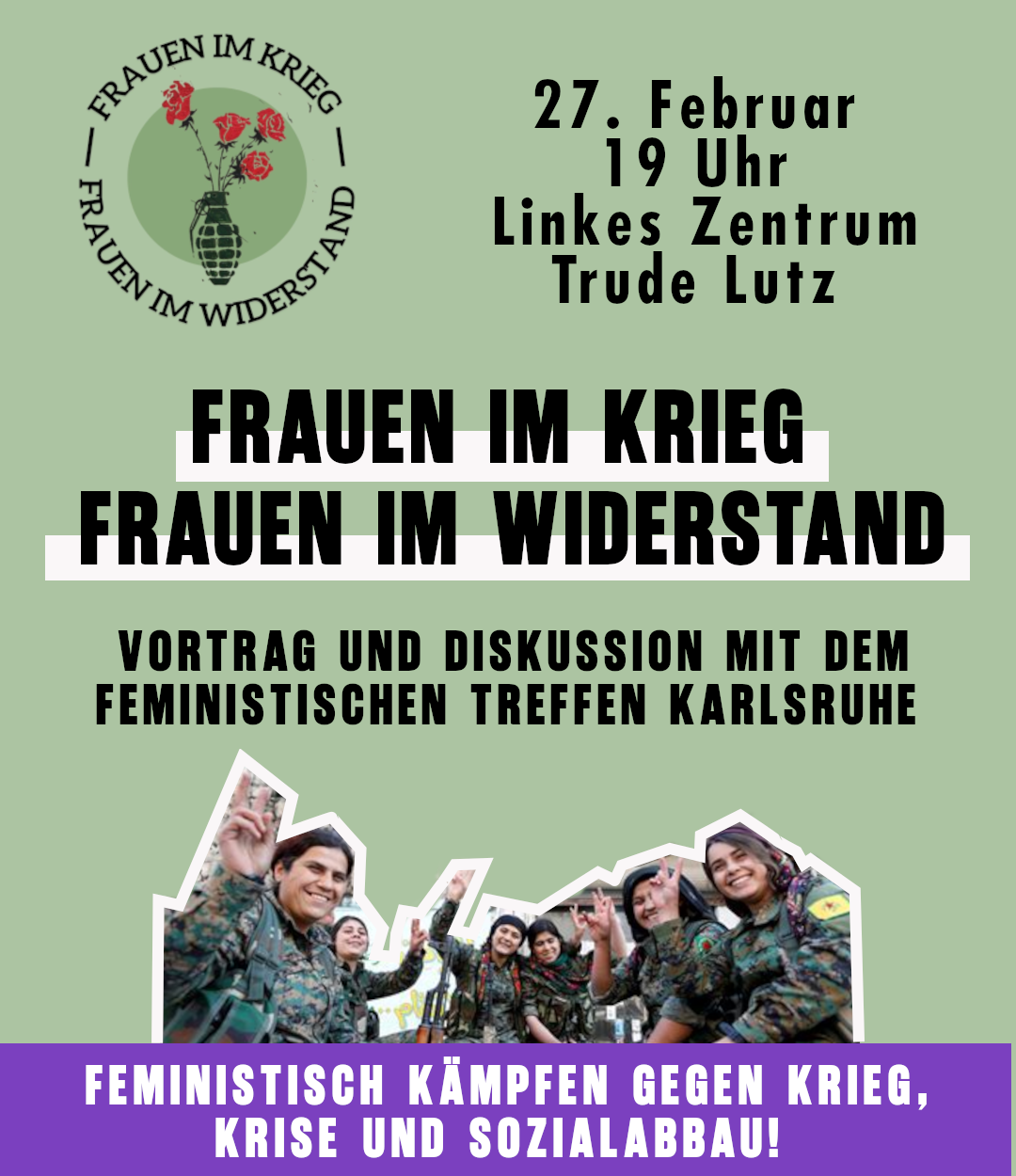 Mehr über den Artikel erfahren 27.02. um 19 Uhr: Vortrag „Frauen im Krieg – Frauen im Widerstand“
