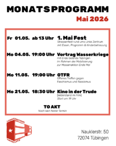 Mehr über den Artikel erfahren Monatsprogramm im Mai