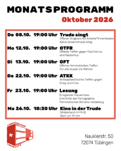 Mehr über den Artikel erfahren Monatsprogramm im Oktober